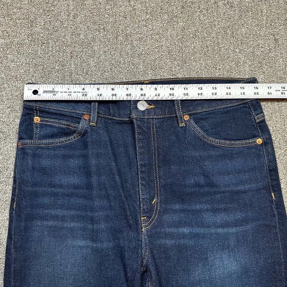 RE/DONE 70s Straight High-Rise Jeans in Dark Blue Denim Wash Size 30 - Picture 5 of 7